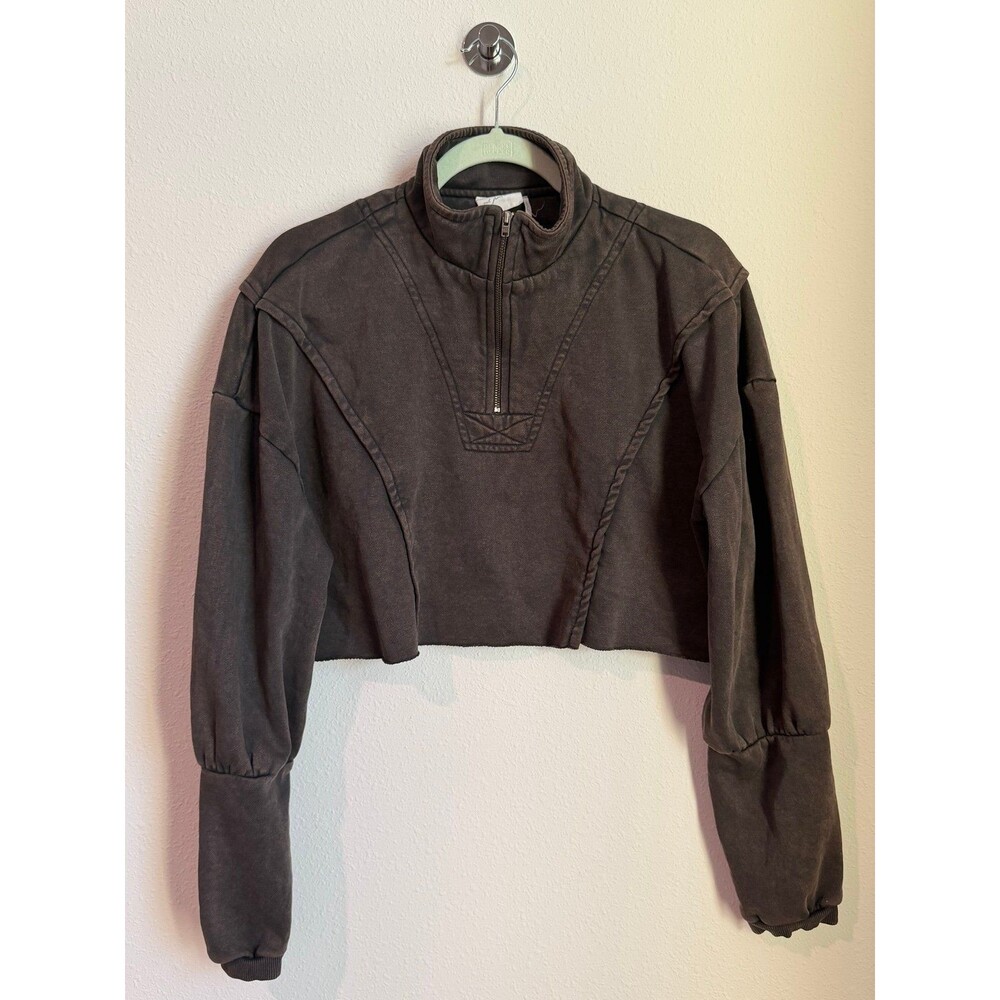 Out from Under by Urban Outfitters Vera Cropped 1/4 Zip Pullover Size Large